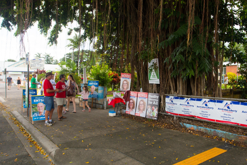 A polling station in the rural town of Mossman in Queensland, Australia, on federal election day 2016