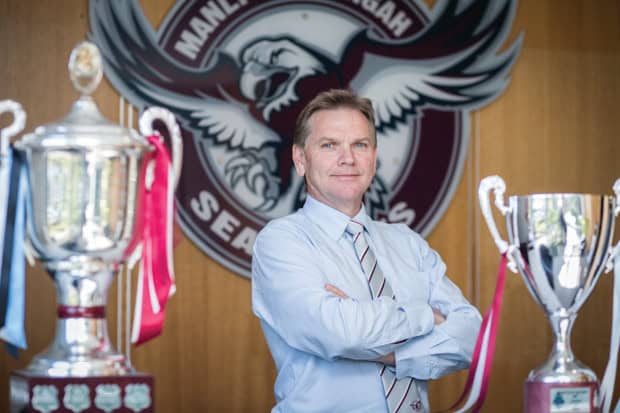Brad Davison drives for Manly Warringah Sea Eagles profit