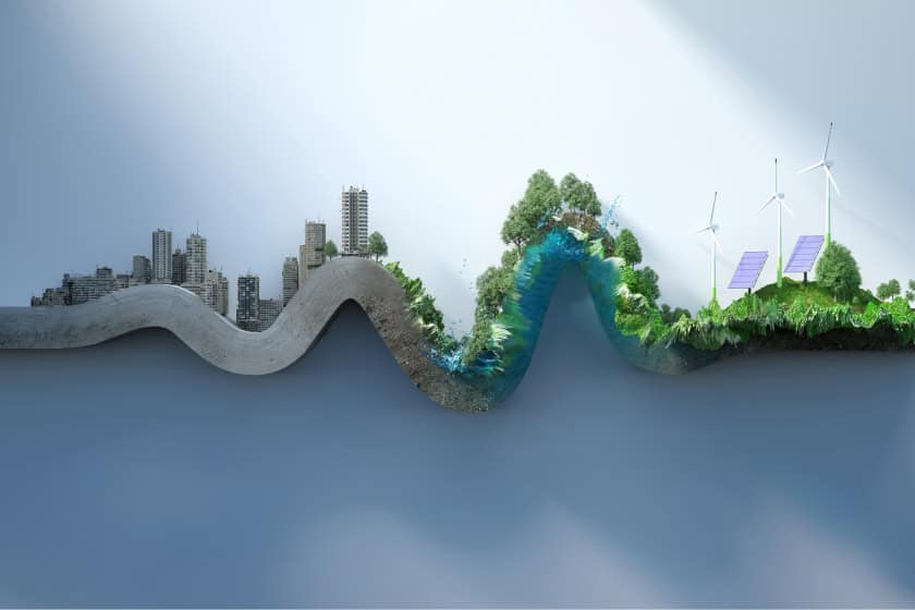 federal-election-GettyImages-72867997 Abstract curve chart made out of old concrete city and forest and windmills